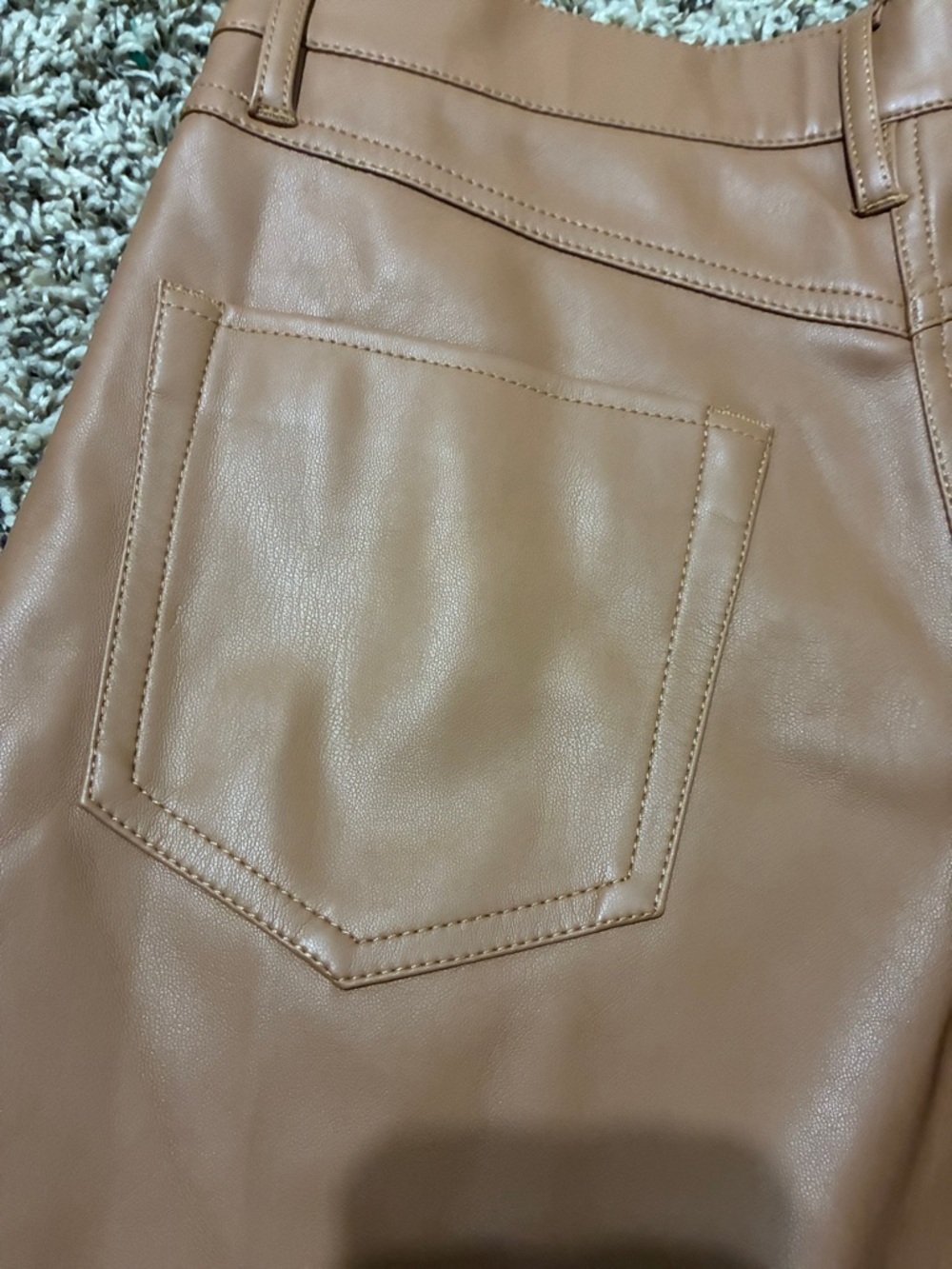 Dear John Tan Faux-Leather High-Waist Bermudas - Picture 7 of 11